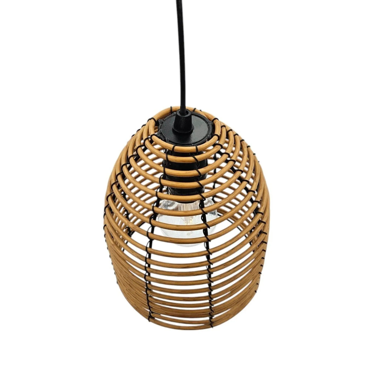 Hängeleuchte LED Rattan Optik Außen Innenbereich 18x16 cm Gartenbeleuchtung - Hängeleuchte