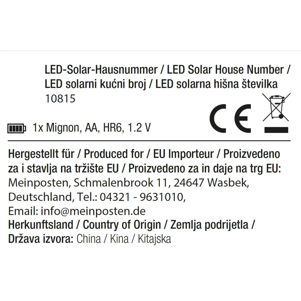 Hausnummernschild LED Beleuchtet Solar Edelstahl Hausnummernbeleuchtung - Hausnummernschild LED