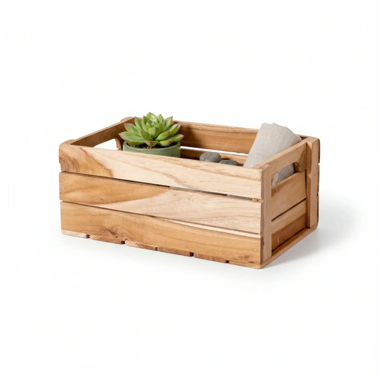 Holzkiste Teakholz Dekokiste Korb Aufbewahrungsbox Box 28x22 o. 20x13 cm Holzbox - Holzkiste