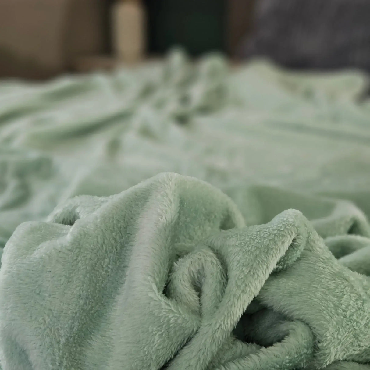 Kuscheldecke Flauschig Weich XXL180x220 Mikrofaser Wohndecke Tagesdecke Flanell - Mint - Wohndecke