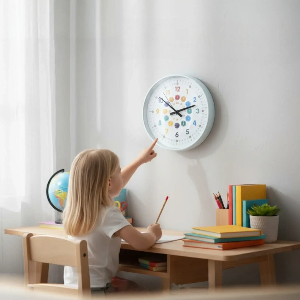 Lernuhr Kinderuhr Wanduhr bunt analoge Montessori Wanduhr Kinderzimmer Mädchen Jungen - Uhr