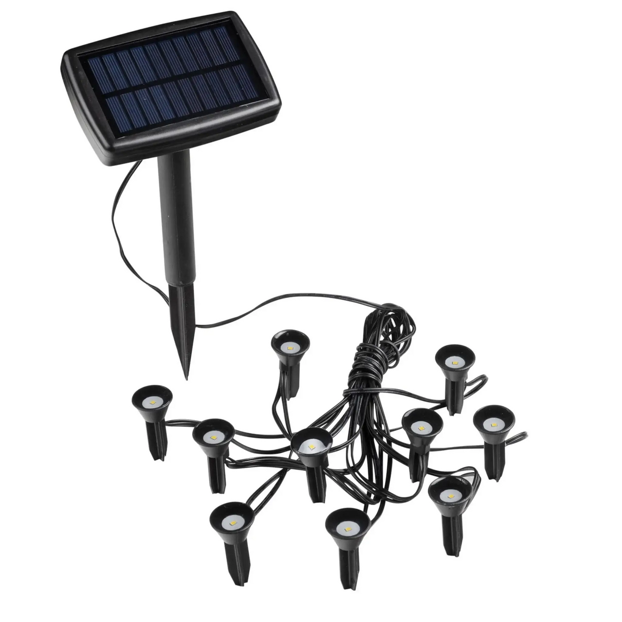 Solarlampen Solarleuchten Gartenbeleuchtung Pflanzenstrahler Balkon Kübel Garten 10x LED - Pflanzenstrahler