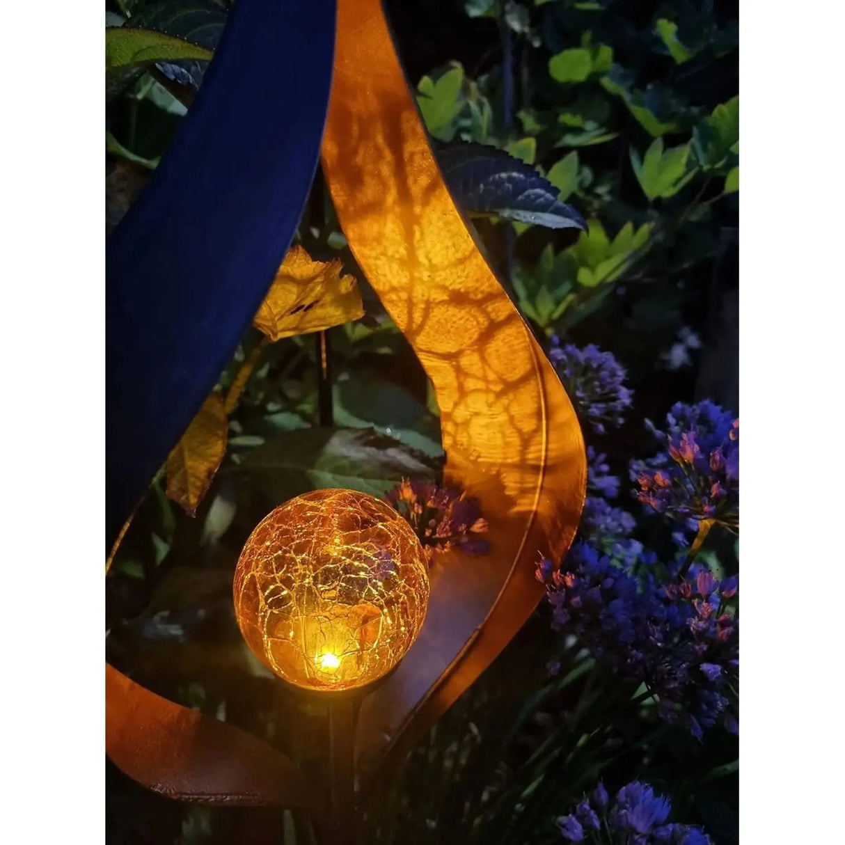 Solarleuchte SKY Solar Solarlampe schwarz Metall Höhe 90 cm Flamme - Solarleuchte