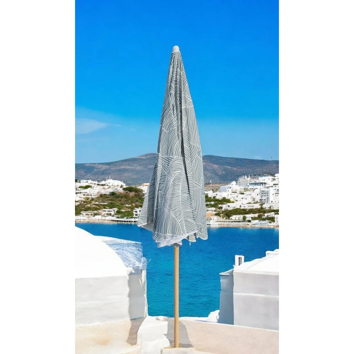 Sonnenschirm Strandschirm Balkonschirm grün creme braun 160 cm UV Schutz 30+ - Sonnenschirm