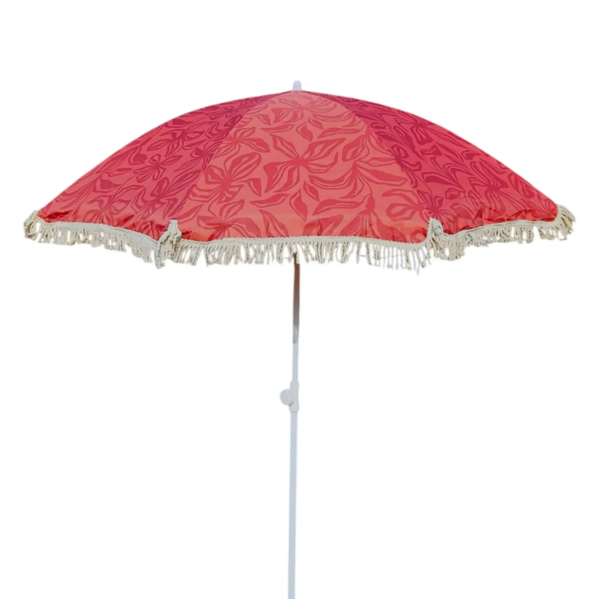 Sonnenschirm Strandschirm Gartenschirm BOHO UV30+ Balkonschirm Fransen - Rot - Sonnenschirm