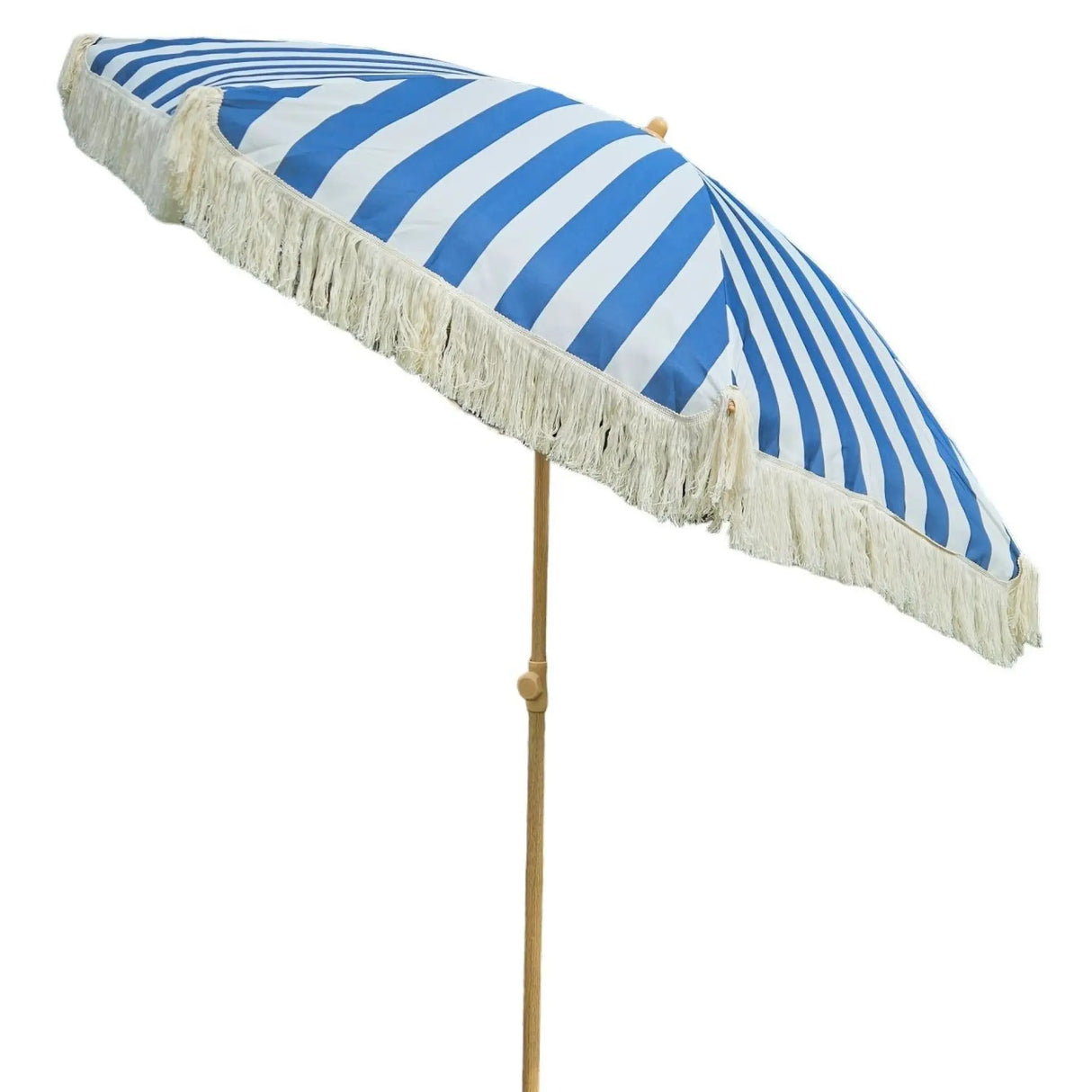 Sonnenschirm Strandschirm Schirm gestreift mit Fransen maritim UV Schutz Ø 180cm - Sonnenschirm