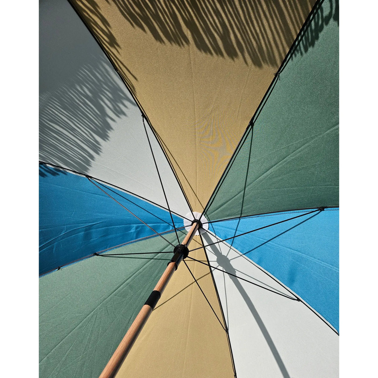 Sonnenschirm Strandschirm Schirm UV Schutz Fransen BLAU GRÜN knickbar Ø 170 cm - Sonnenschirm