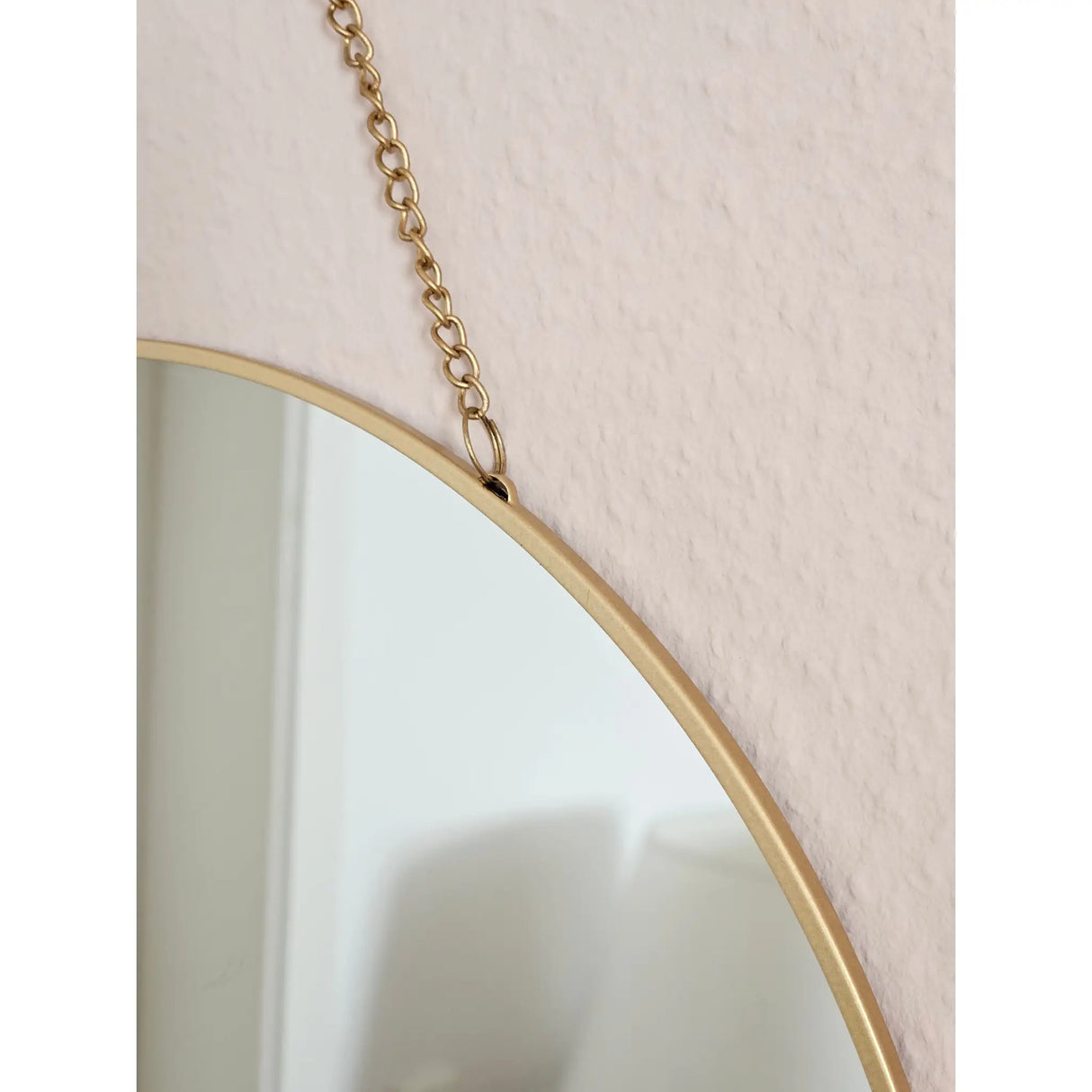 Spiegel rund Wandspiegel Schminkspiegel runder Dekospiegel Metall GOLD Ø 30 cm - Wandspiegel