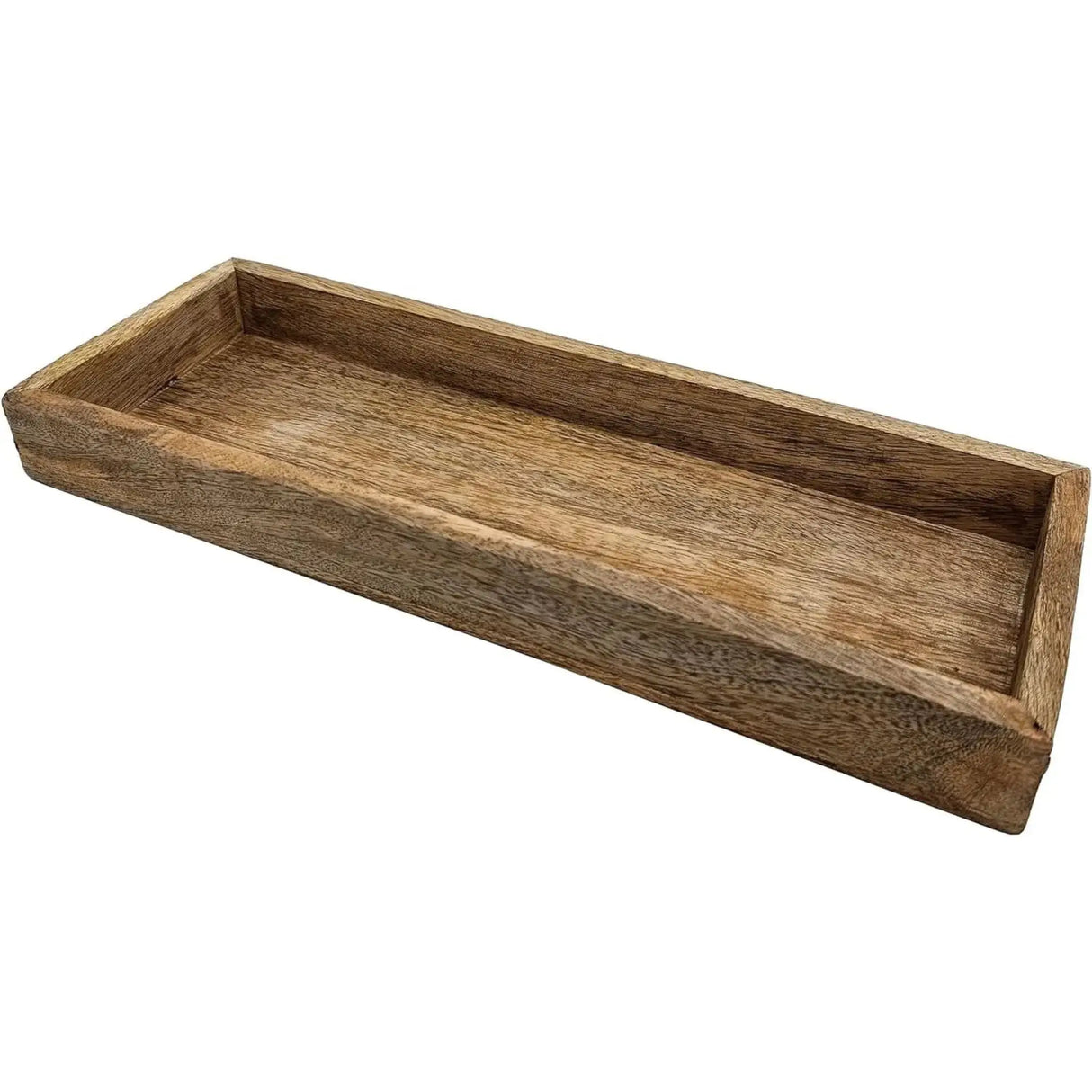 Tablett Mangoholz Dekotablett Holztablett Holz Tischdeko Serviertablett 34x12 cm - Dekotablett