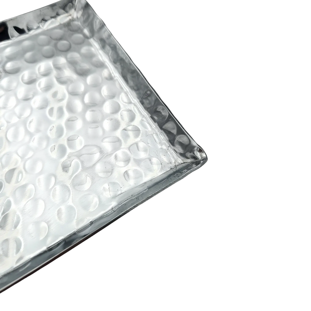 Dekotablett Hammerschlag BWare silber