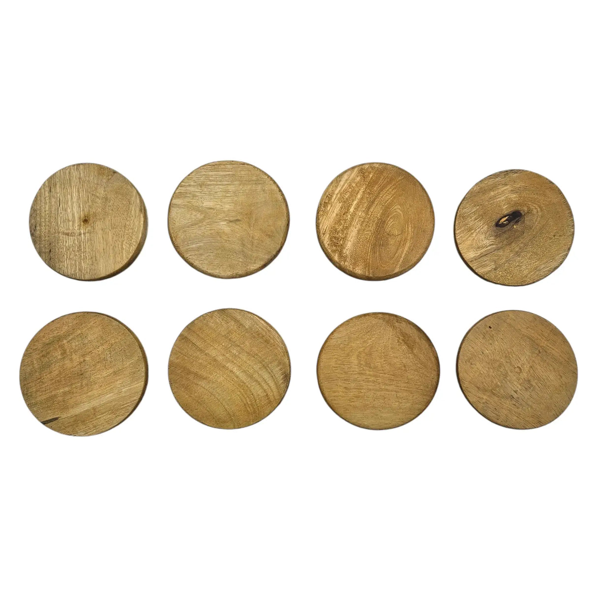 Teakholz Untersetzer rund 10 cm 8er Set – für Getränke & Raclette Rustikale Tischdeko - Untersetzer