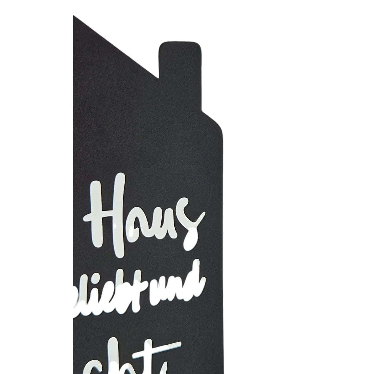 Teelichthalter Haus schwarz 2er Set Kerzenhalter Metall Zuhause Sprüche - Teelichthalter