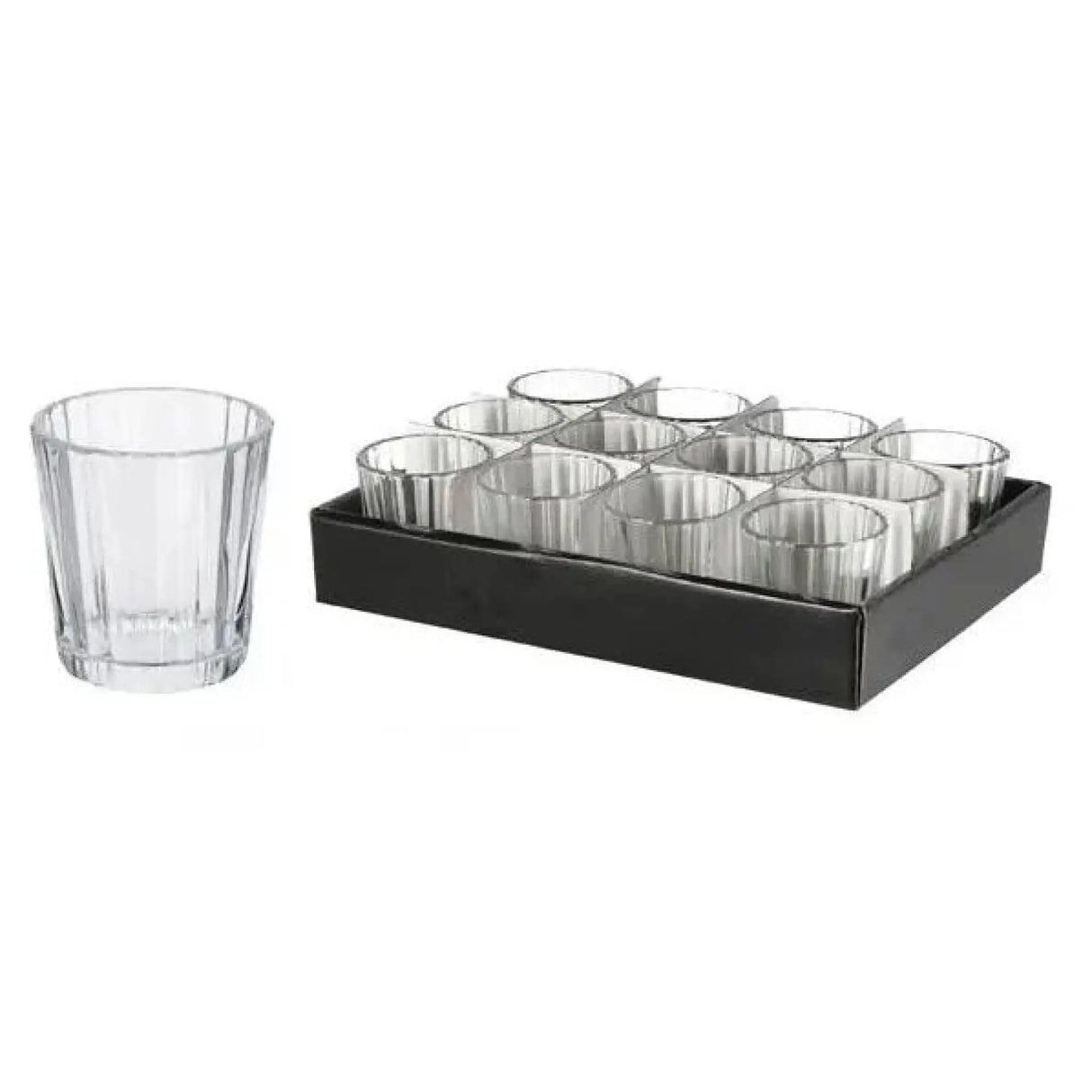 Teelichthalter Windlicht Glas Teelichter klar Kerzengläser Teelichtgläser 12 Stück - Teelichtgläser
