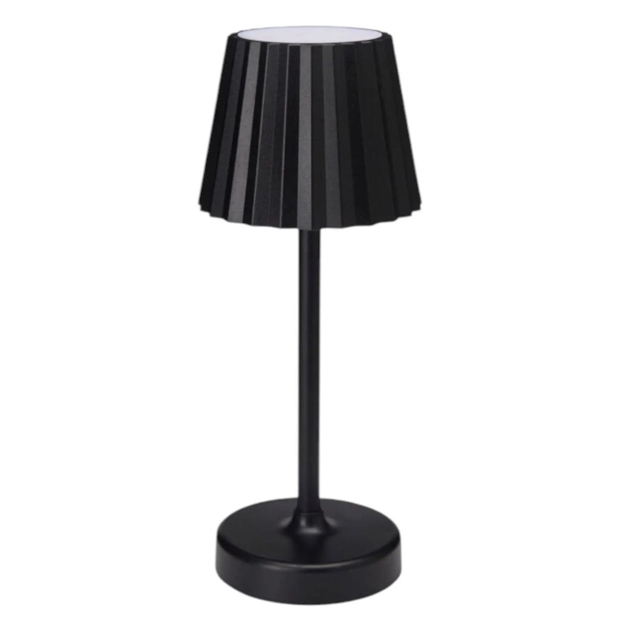 Tischleuchte Lampe Leuchte LED weiß schwarz Batterie Leselampe Nachttischlampe - Schwarz geriffelt - Leuchte Touch