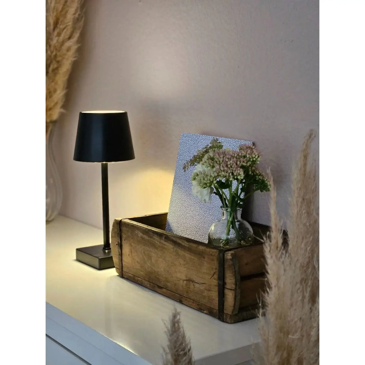Tischleuchte Touch dimmbar LED Lampe schwarz kabellos Höhe 26 cm - Leuchte Touch
