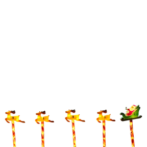 Gartenstecker Weihnachtsschlitten Weihnachtsmann Zuckerstangen Rentier Batterie - Gartenstecker