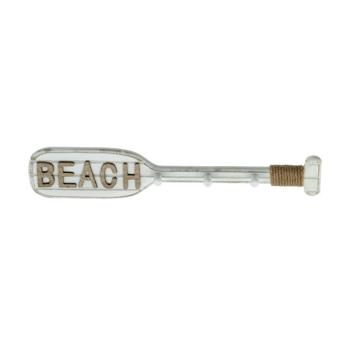Paddel Hakenleiste 3 Haken weiß Holz Garderobe Dekopaddel Holzpaddel 52 cm BEACH