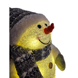 2x Schneemann mit LED bunter Schal & Mütze Höhe 20 cm Beleuchtung warmweiß - Weihnachtsbeleuchtung
