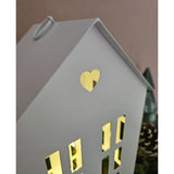 3 Laternenhäuser Windlicht Laternen Häuser Laterne Haus Metall weiß 3er SET - Windlicht Laternenhäuser