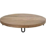 Dekobrett Holz Mangoholz Holzbrett Brett Schale Mango Teller mit Füßen Ø 39 cm