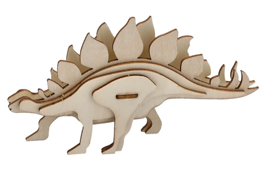 3D-Puzzle Dinosaurier Holz Natur 3D Holzpuzzle Dino Stegosaurus