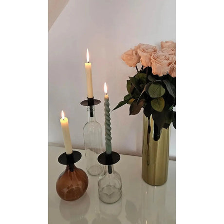 4 STÜCK Kerzenhalter für Flaschen Metall schwarz Kerze Flasche Stabkerzenhalter - Kerzenhalter