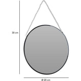Kleiner Spiegel rund Wandspiegel Deko Metall Glas Dekospiegel schwarz Ø 20 cm