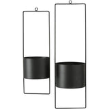 Hängetopf Blumentopf Metall schwarz indoor outdoor Balkon Fenster Blumenampel 2er set