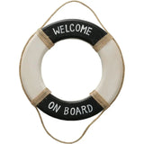 Wandbild Rettungsring Maritim schwarz 20 cm Holz Wanddeko Jute Deko Küs