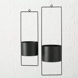 Hängetopf Blumentopf Metall schwarz indoor outdoor Balkon Fenster Blumenampel 2er set