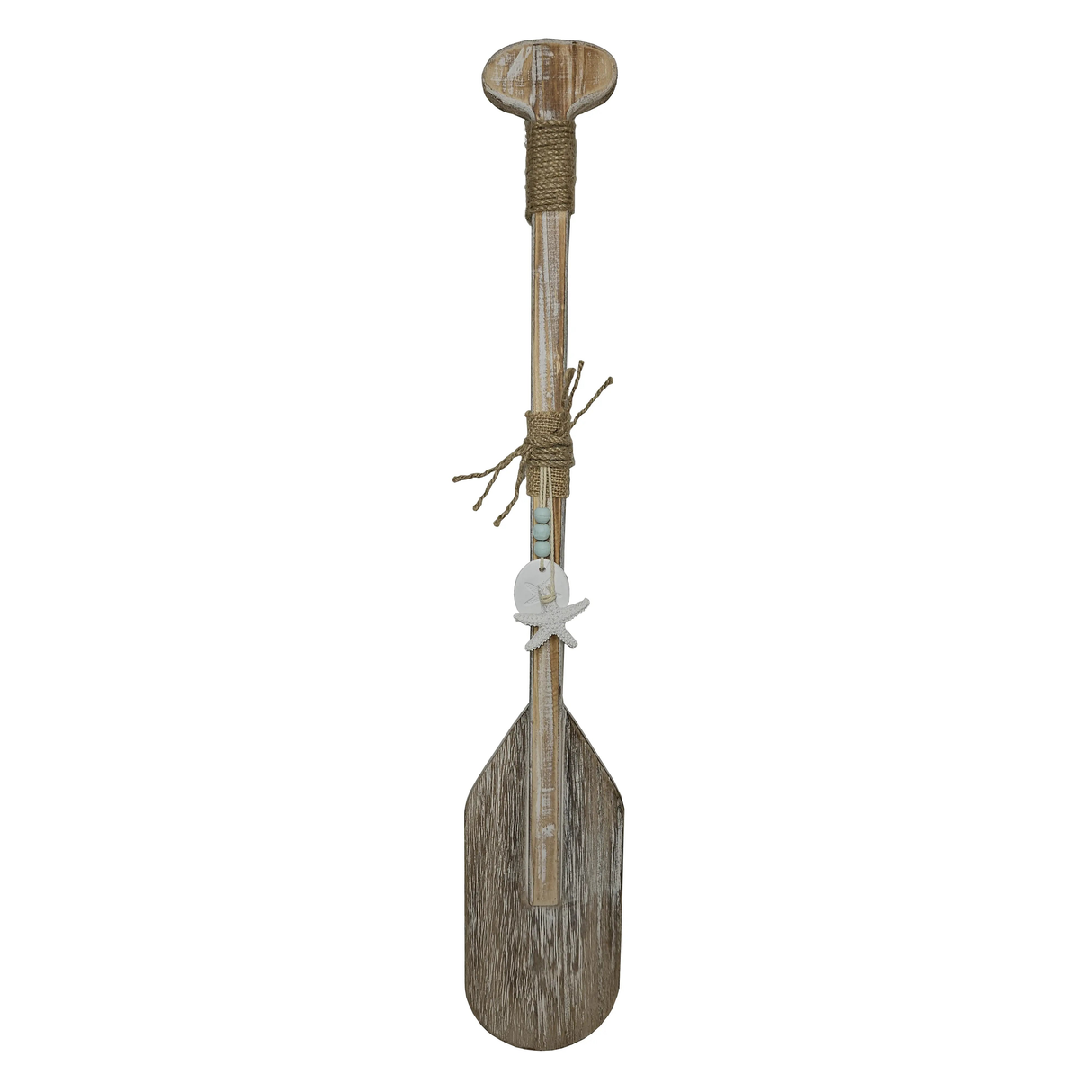 Paddel Holz maritim Dekopaddel Holzpaddel Deko Ruder braun weiß Länge 60 cm