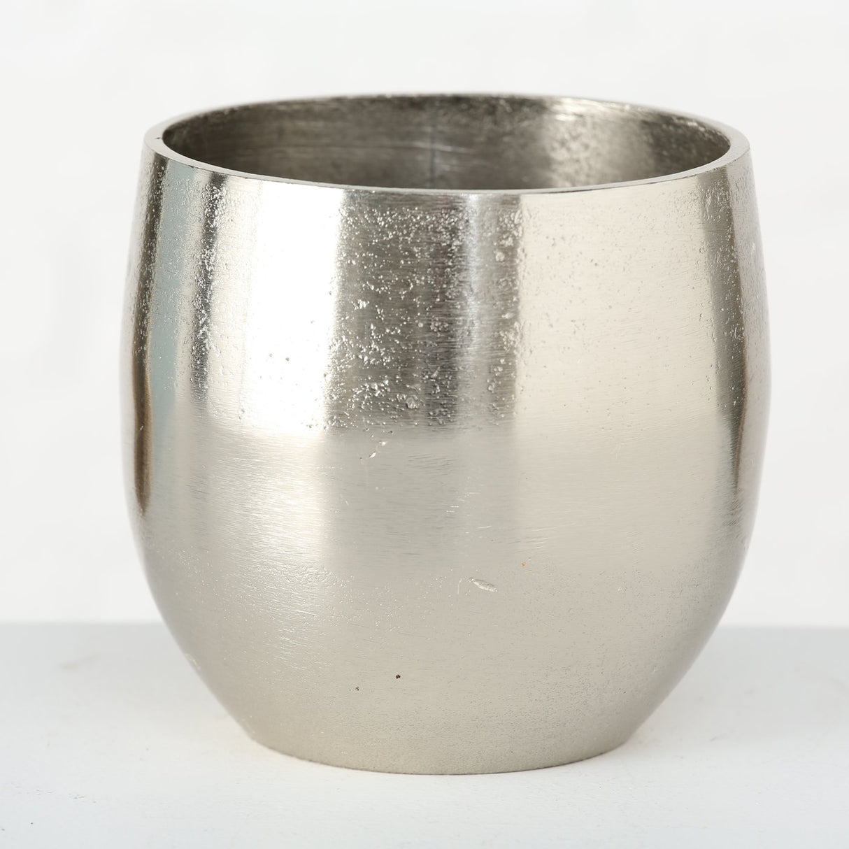 Übertopf Blumentopfe Silber Pflanztopf Deko 2er Set glänzend rund