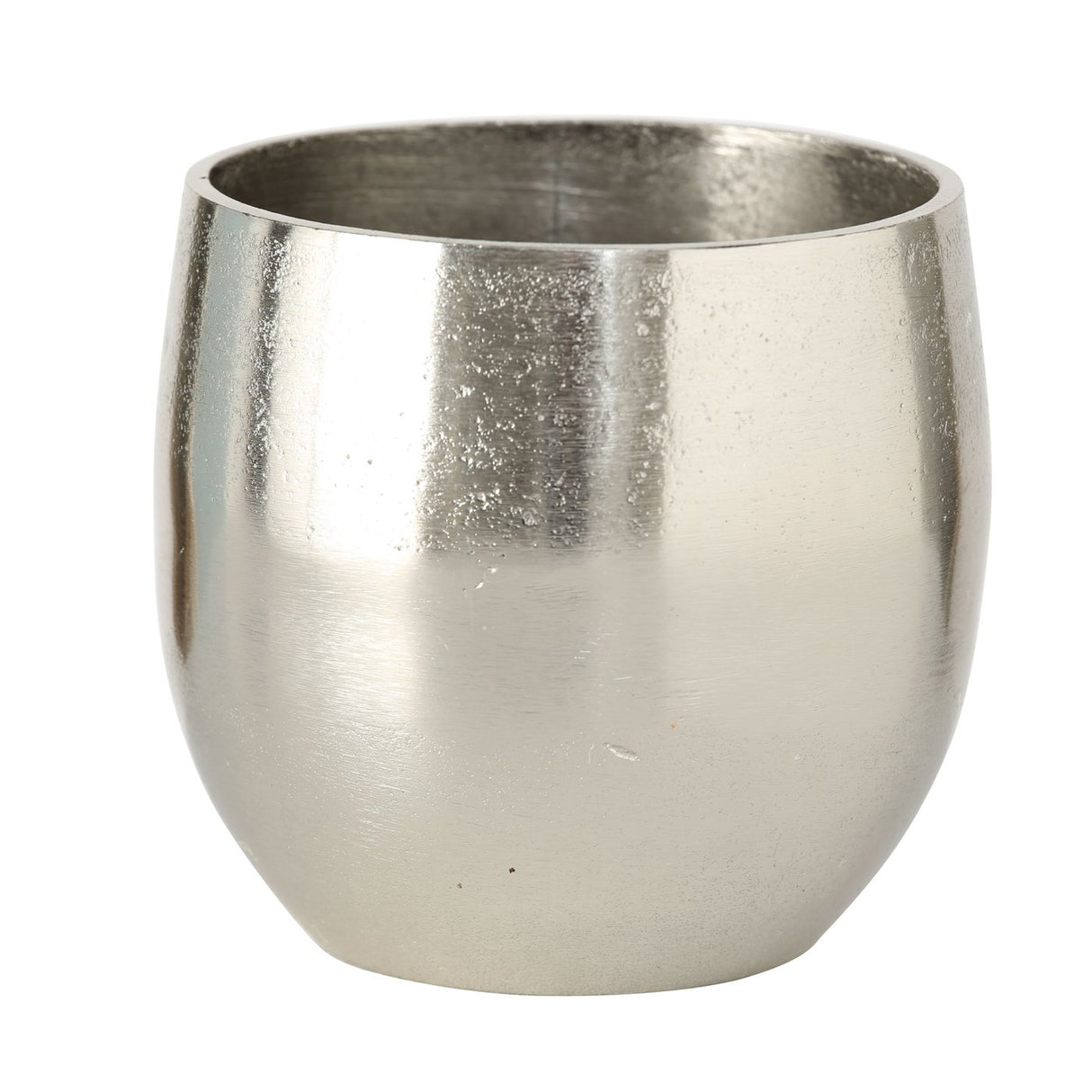 Übertopf Blumentopfe Silber Pflanztopf Deko 2er Set glänzend rund