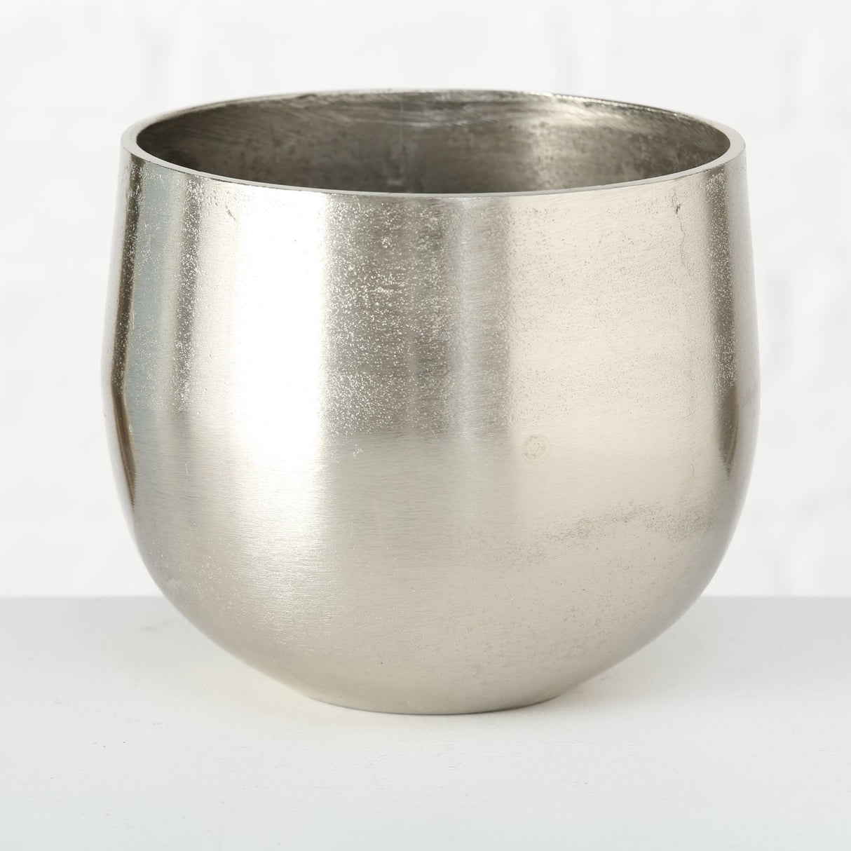 Übertopf Blumentopfe Silber Pflanztopf Deko 2er Set glänzend rund