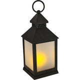 Laterne LED mit Timer batteriebetrieben flackerndes Licht Windlicht schwarz Deko