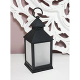 Laterne LED mit Timer batteriebetrieben flackerndes Licht Windlicht schwarz Deko