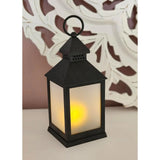 Laterne LED mit Timer batteriebetrieben flackerndes Licht Windlicht schwarz Deko