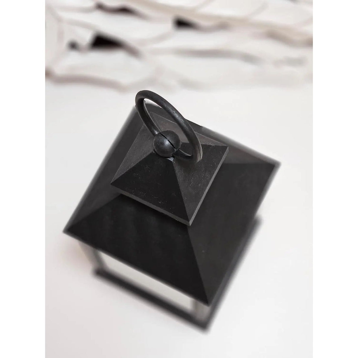 Laterne LED mit Timer batteriebetrieben flackerndes Licht Windlicht schwarz Deko