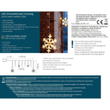 Lichterkette Lichtervorhang Schneeflocke LED Batterie Timer 210 cm Innen - außen