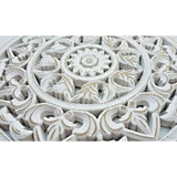 Holzbild Wand Wandbild Holz weiß Ornament Wandornament Wanddeko 35 cm shabby