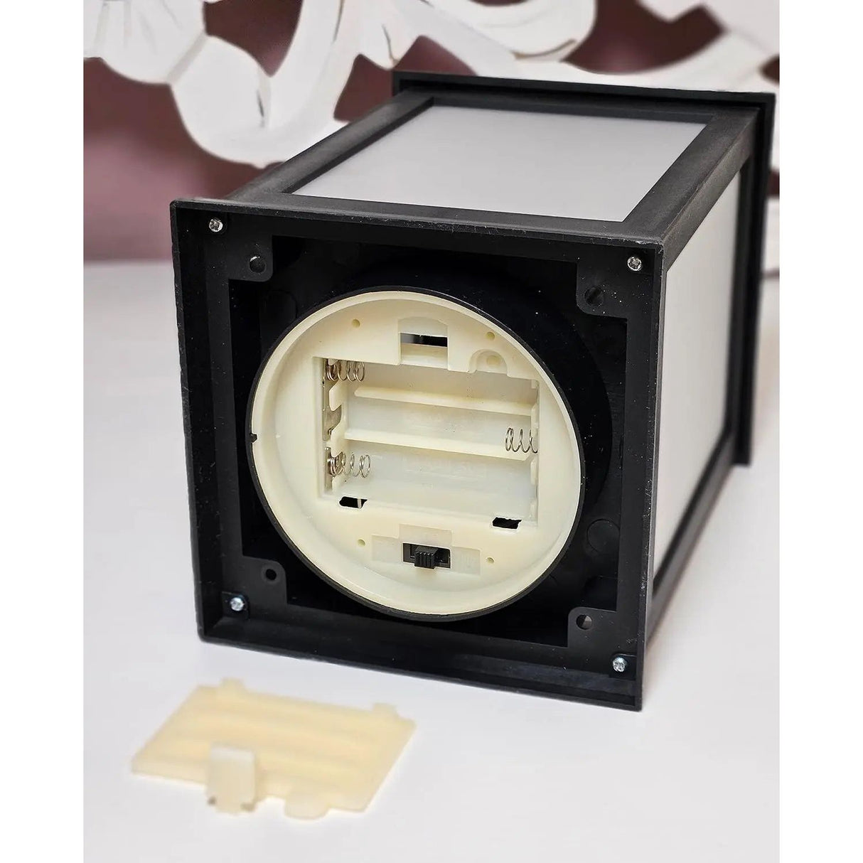 Laterne LED mit Timer batteriebetrieben flackerndes Licht Windlicht schwarz Deko