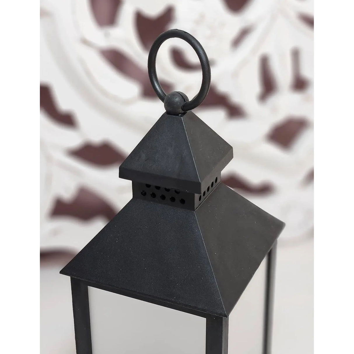 Laterne LED mit Timer batteriebetrieben flackerndes Licht Windlicht schwarz Deko