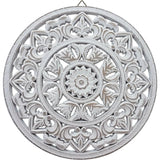 Wandornament weiß shabby Ornament Wanddeko Holzbild Holzornament Ø 45 cm