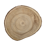 Baumscheibe rund Dekoscheibe Basteln Dekoteller auf Füßen Holzscheibe mit Rinde 17-22 cm