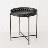 Beistelltisch Dekotisch Tabletttisch rund schwarz Metalltisch 45x40 cm