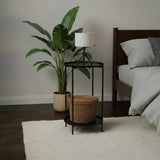 Beistelltisch rund Couchtisch Telefontisch 28x48 cm schwarz creme weiß