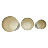 Pflanztopf Übertopf Blumentopf 3er Set Metalltopf creme beige rund Pflanzenübertopf