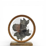 Dekoschild mit Blumen Deko Schild Aufsteller Holzschild Metall Rosen Geschenk Mangoholz