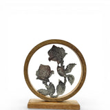 Holzschild mit Blumen Deko Schild Aufsteller Holzschild Metall Rosen Geschenk Mangoholz