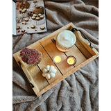 Tablett Dekotablett Holz Mango braun Deko Tischdeko Kerzentablett Holztablett Groß: 57 x 39 cm